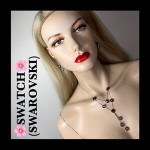 SWATCH SWAROVSKI CRYSTAL NECKLACE & EARINGS